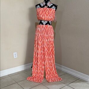 NOBO Vibrant Patterned Jumpsuit - Red and Pink
